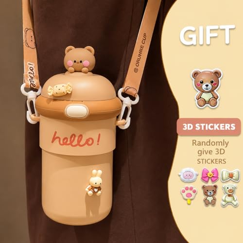 Kids Water Bottle with Straw 500ml - White variant