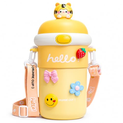 Kids Water Bottle 500ml - flip-top lid close-up