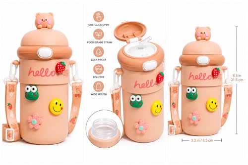 Kids Water Bottle 500ml - easy-clean design exploded view